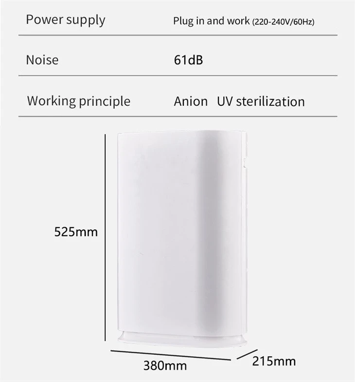 Home Air Purifier Air Sensor HEPA Filter